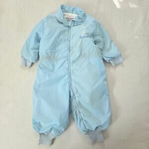 Vintage Rocking Horse Blue Snowsuit 18 months